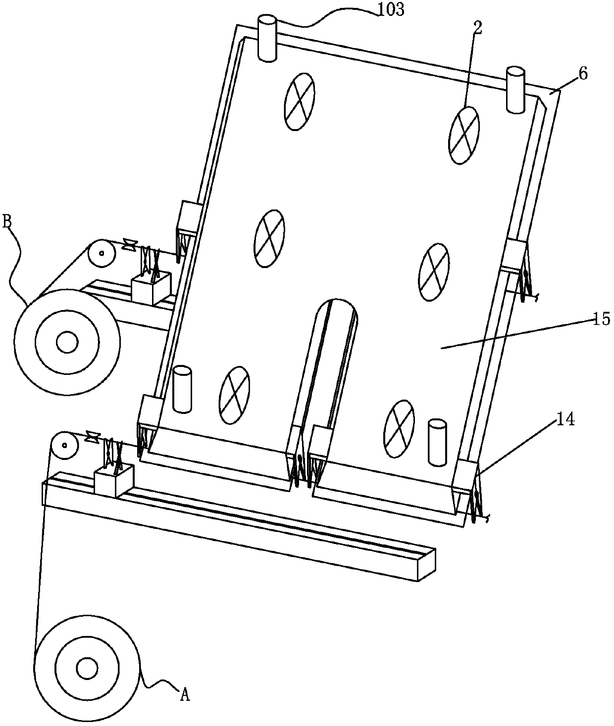 Garment body cutting piece suction cup with rubber band for garment production