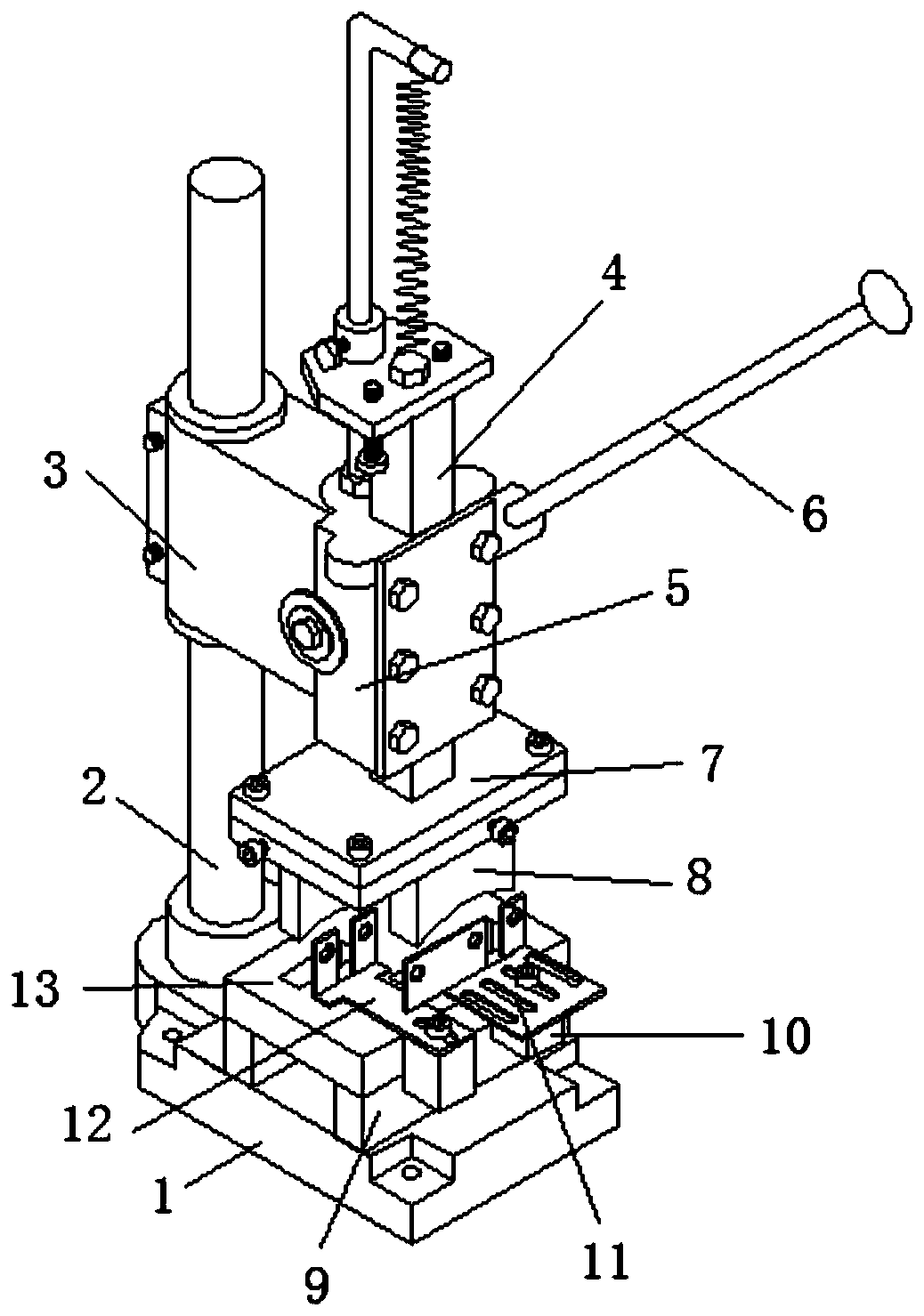 Manual stamping device of sealing rubber and stamping method