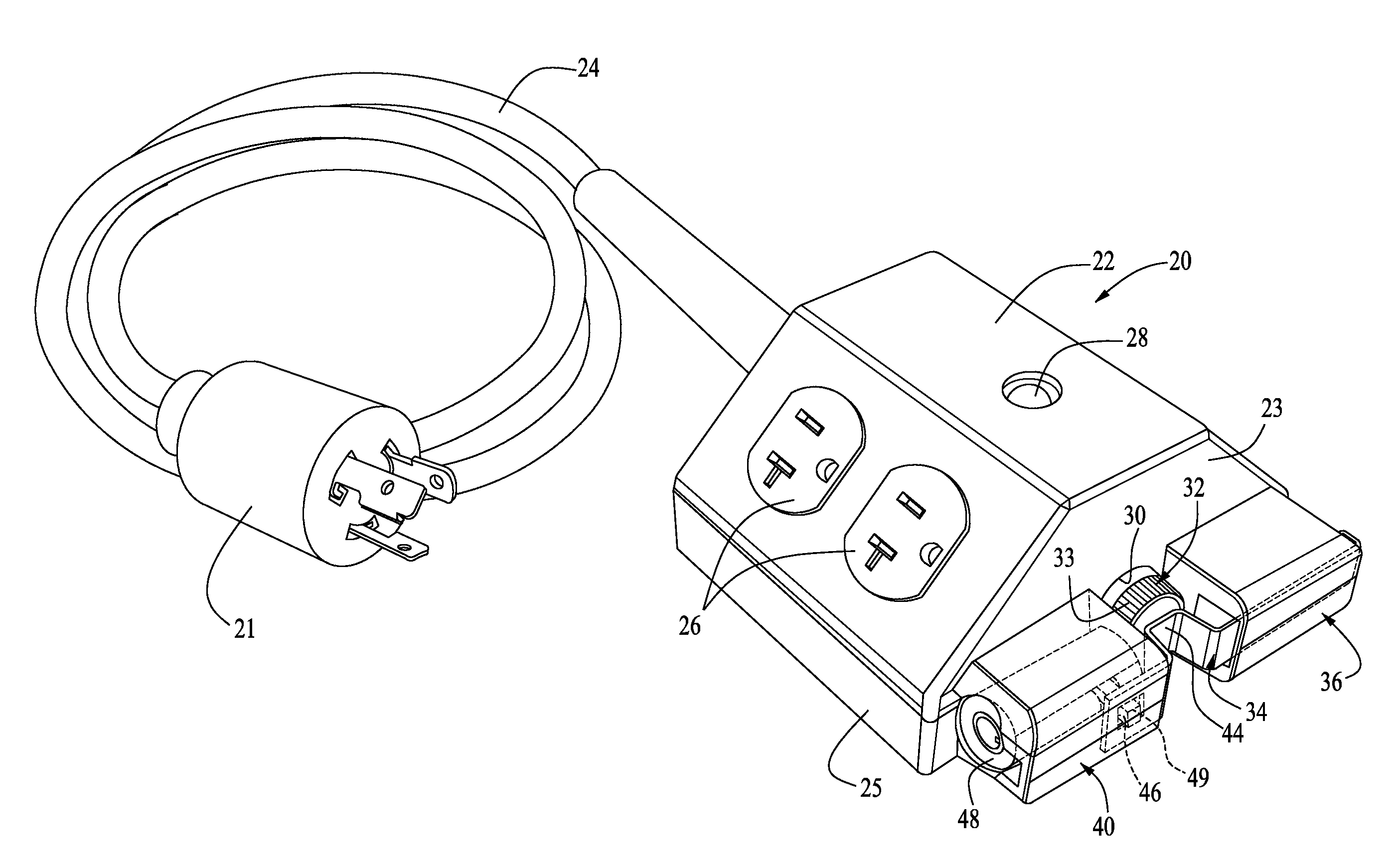 Electrical power control outlet and system