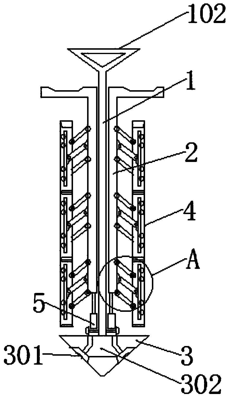 Soil loosening device for potted plant transplanting