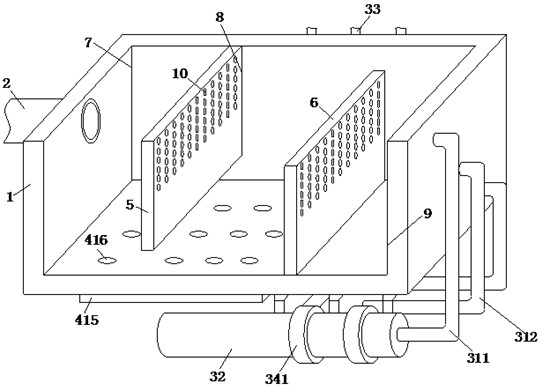 A septic tank sewage deodorization discharge device for municipal environmental protection projects