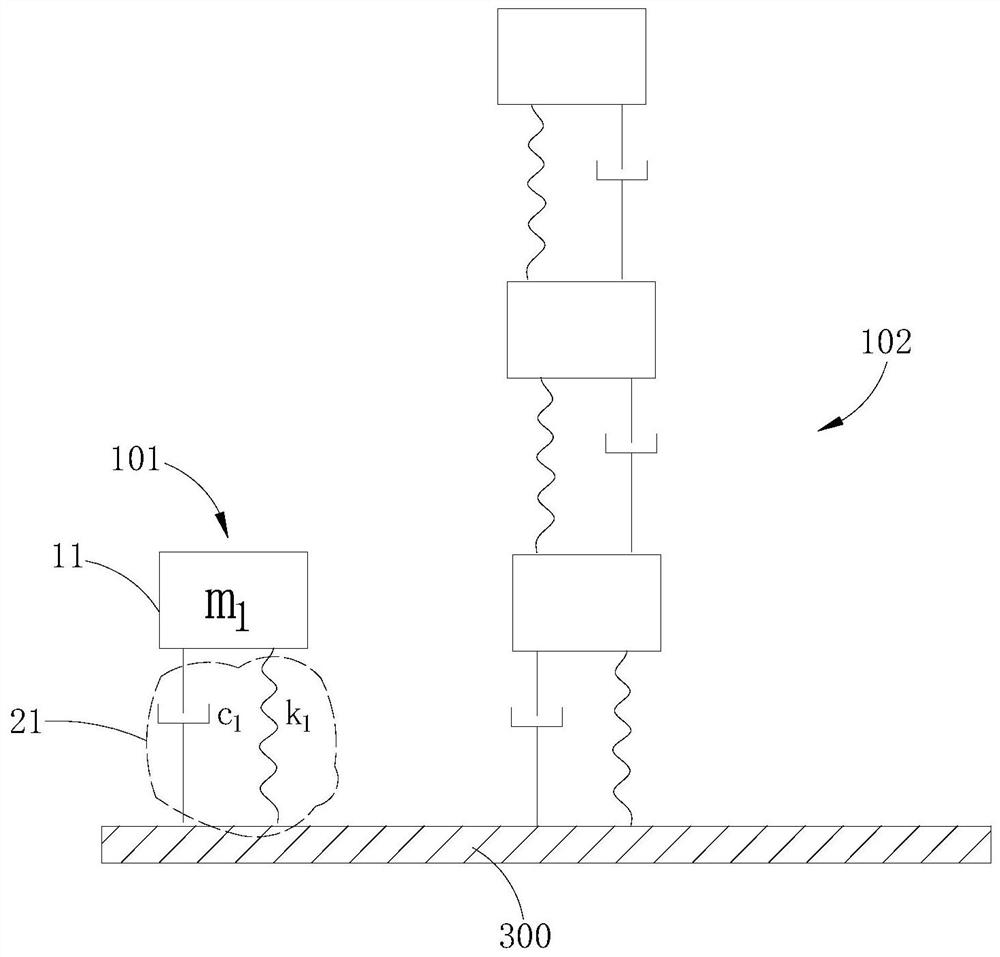 Vibration absorbing device, optimal design method of vibration absorbing device and automobile