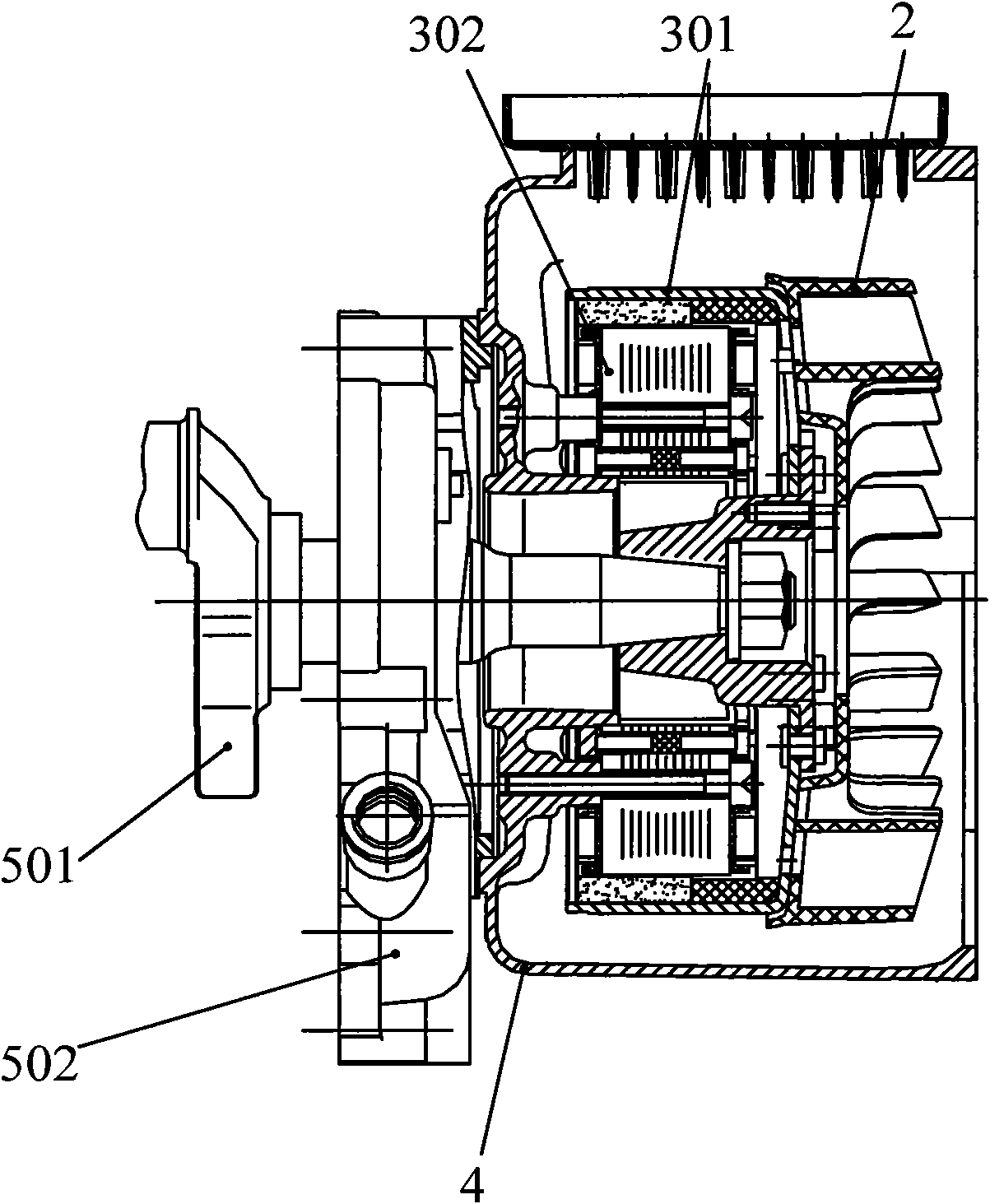 Single-power driven double-generator set using electric injection system