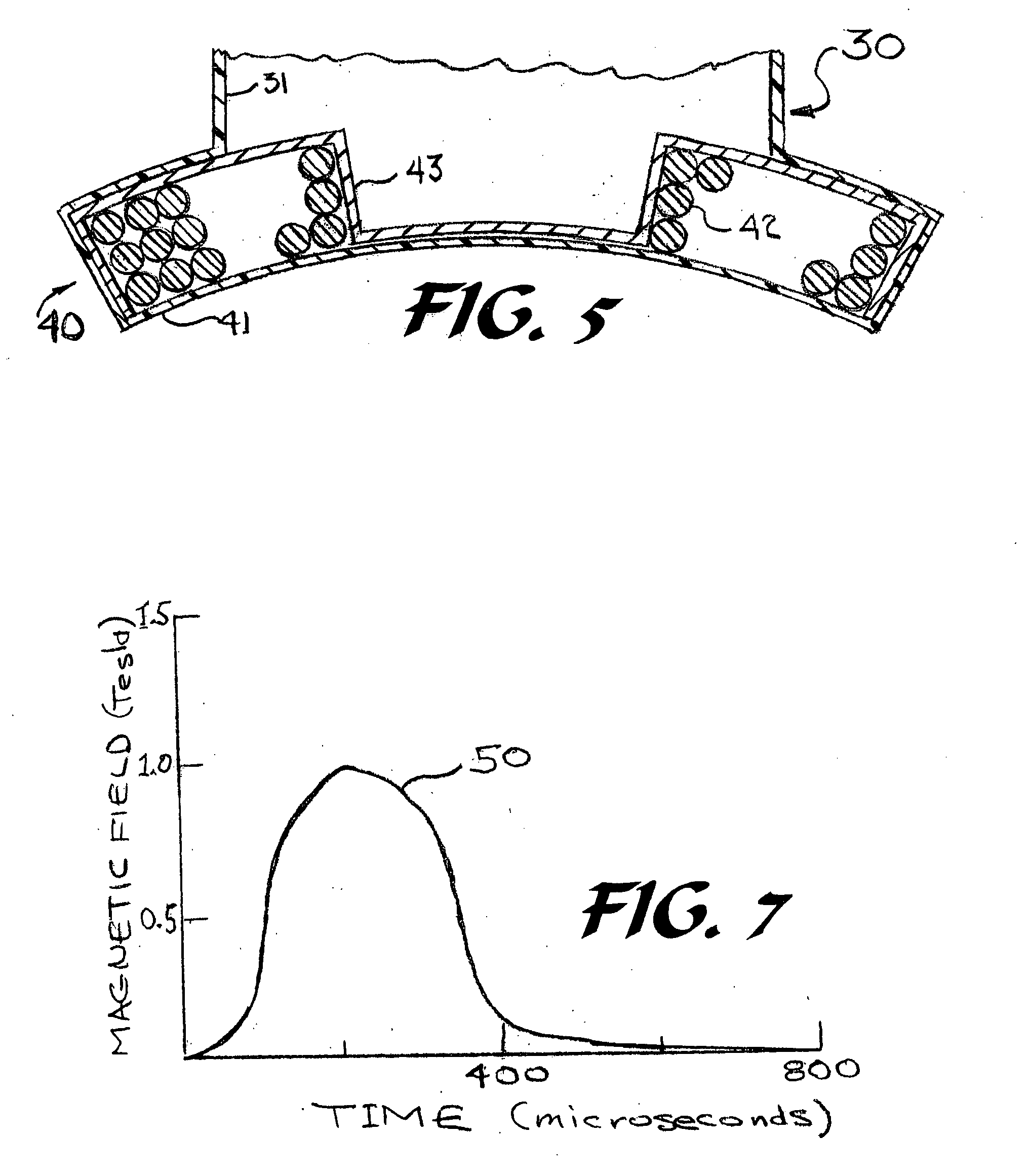 Magnetic pulsing system for inducing electric currents in a human body