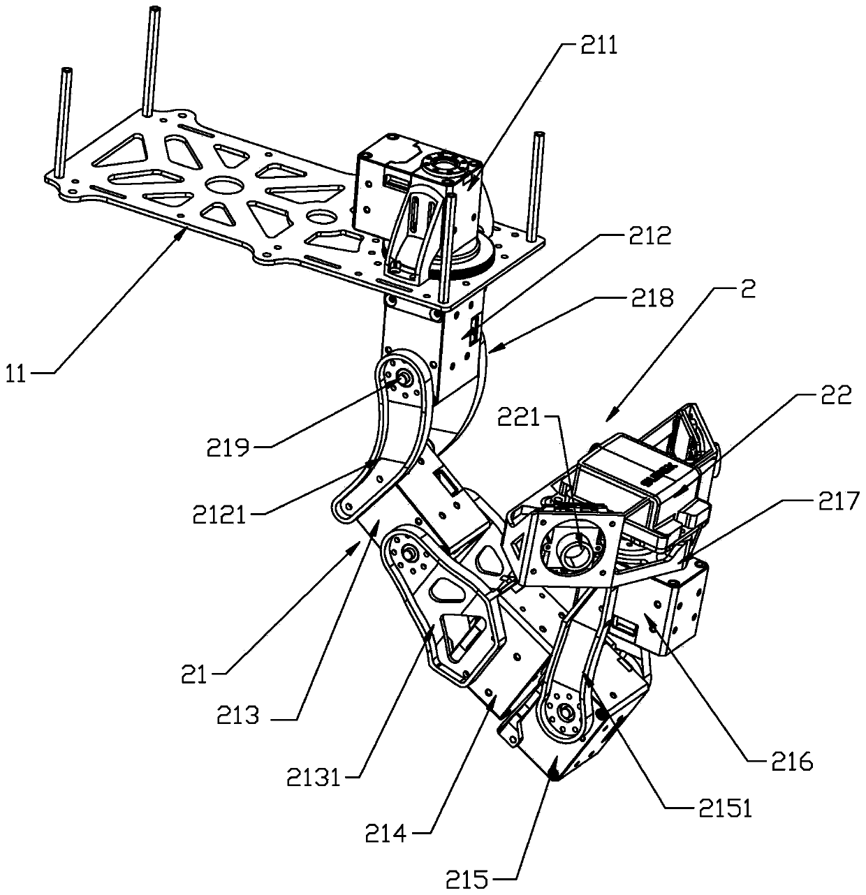 Bionic-based flying mechanical neck eye system and control method