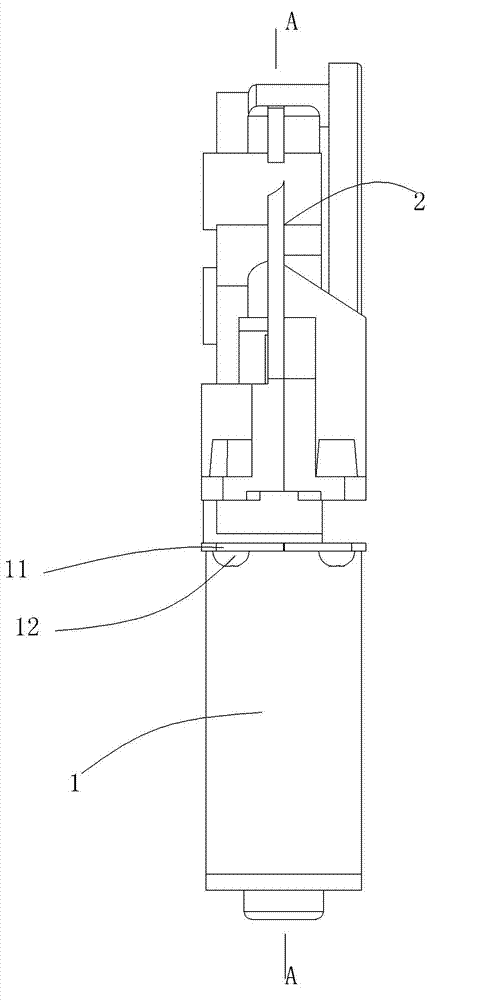 Motor and play detection device of output shaft thereof