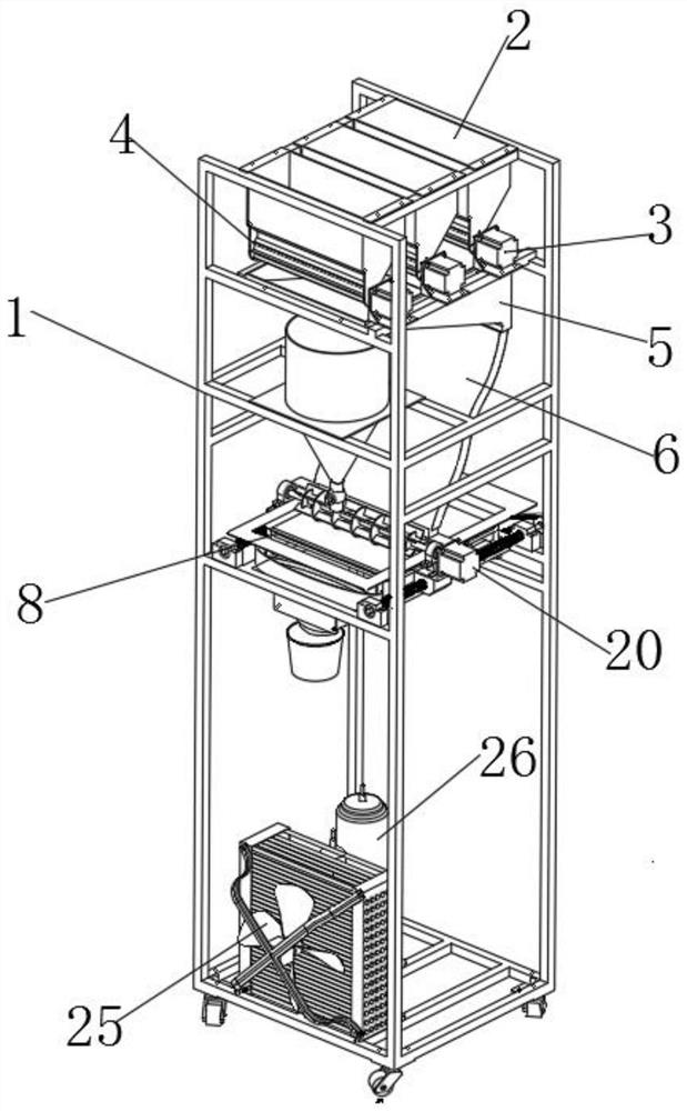 Structural design of automatic ice frying machine and control system thereof