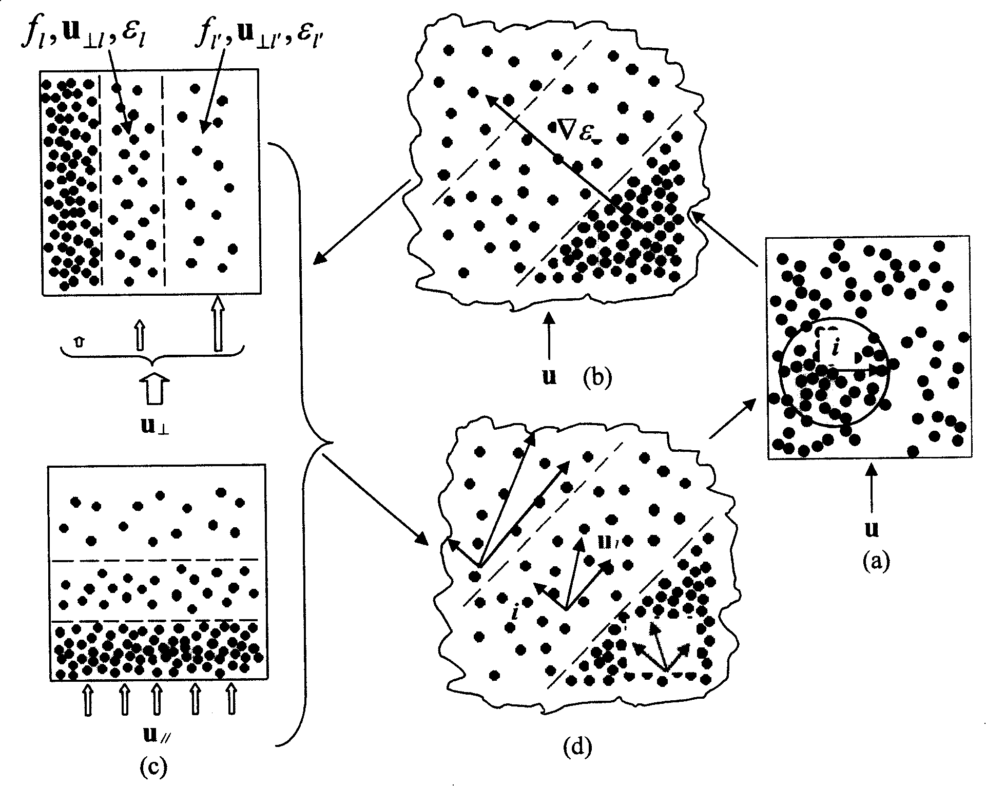 Method for measuring heterogeneous texture parameter distribution of particle fluid two-phase flow system