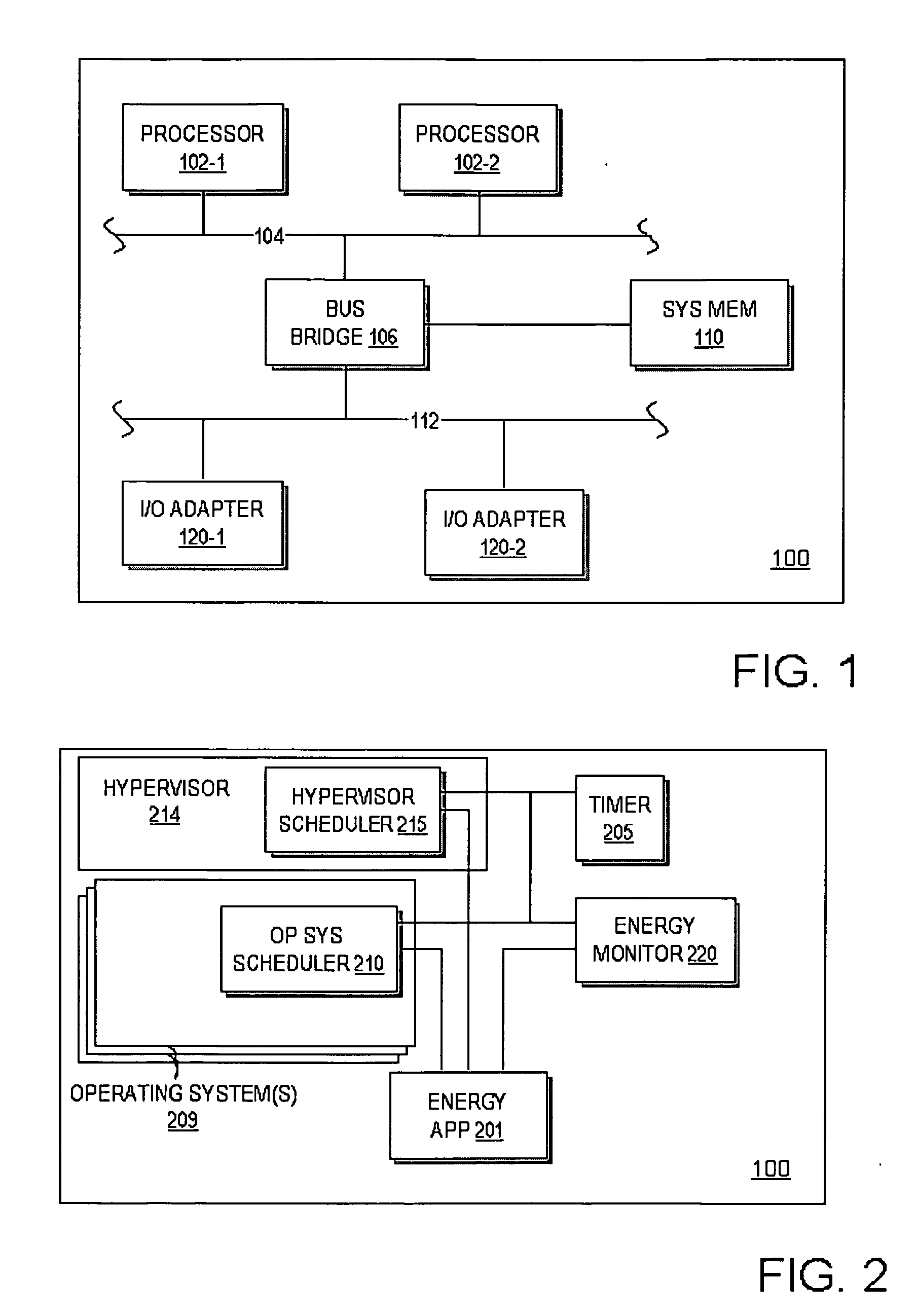 Attributing energy consumption to individual code threads in a data processing system