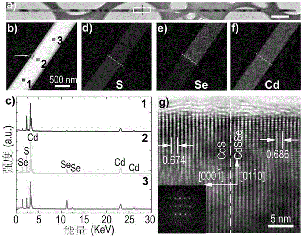 A kind of semiconductor cds/cdsse heterojunction nanowire and preparation method thereof