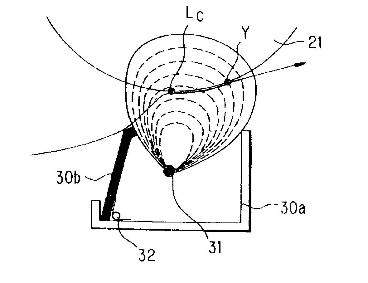 Transfer device having casing with elastic member