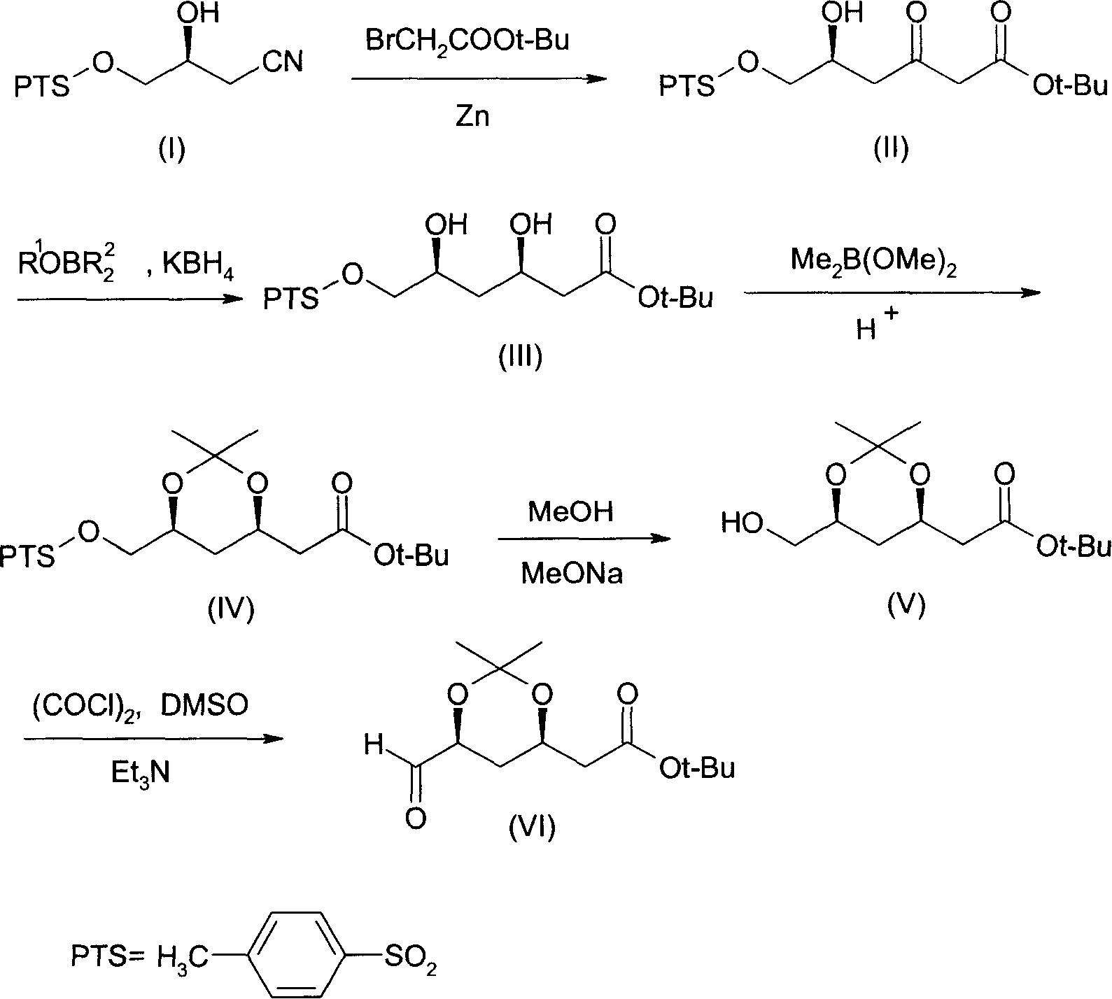 (4R-cis)-6-formyl-2,2-dimethyl-1,3- dioxane -4- tertiary butyl acetate synthesis method