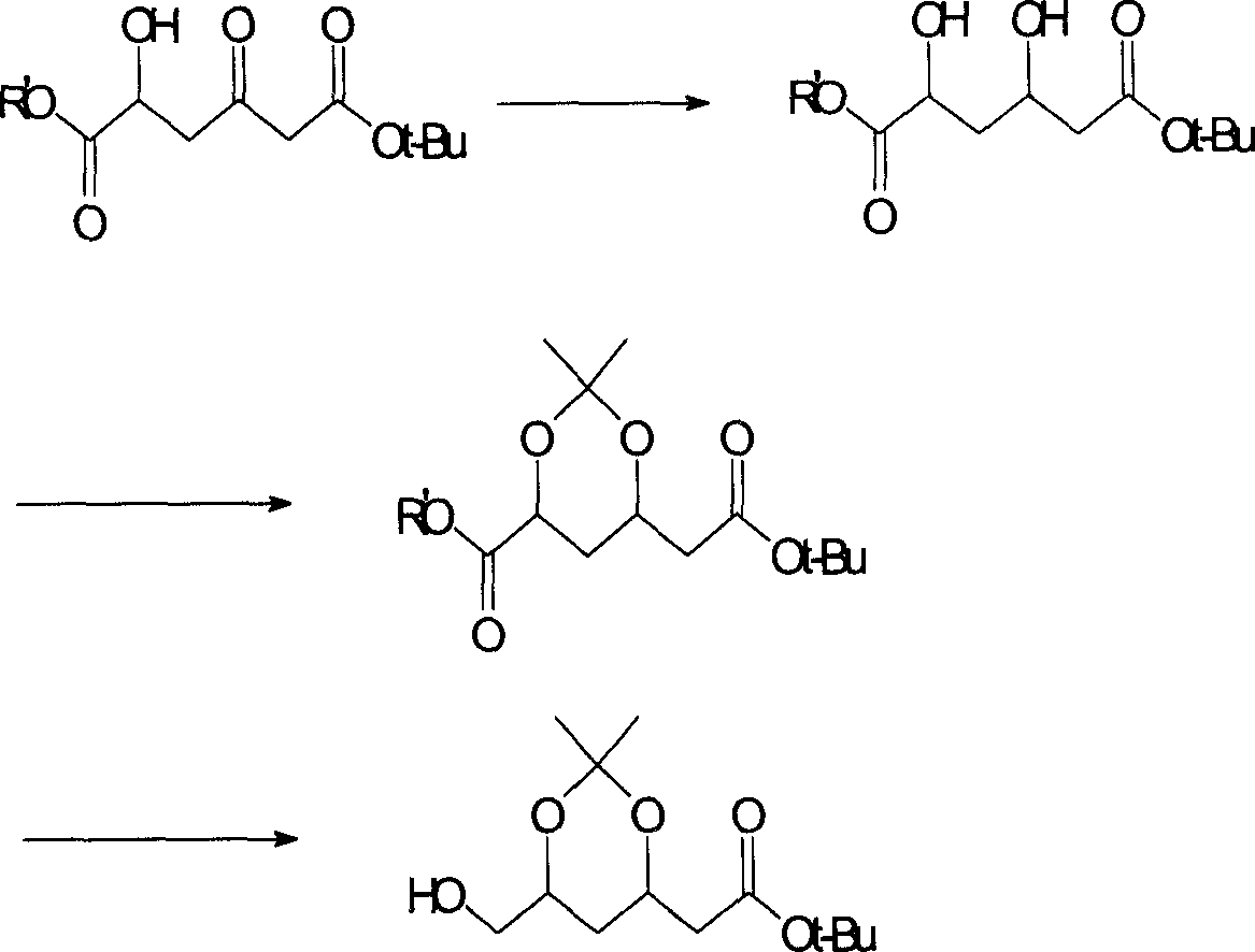 (4R-cis)-6-formyl-2,2-dimethyl-1,3- dioxane -4- tertiary butyl acetate synthesis method