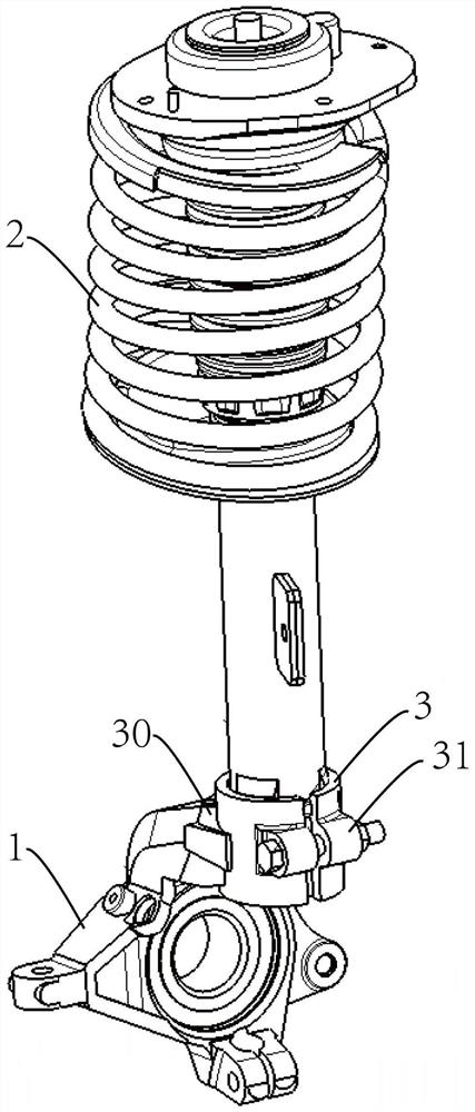 Knuckle and shock absorber connecting assembly, suspension system and automobile