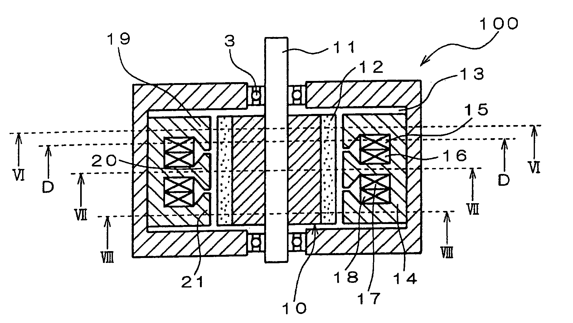 AC motor having stator windings formed as loop coils, and control apparatus for the motor