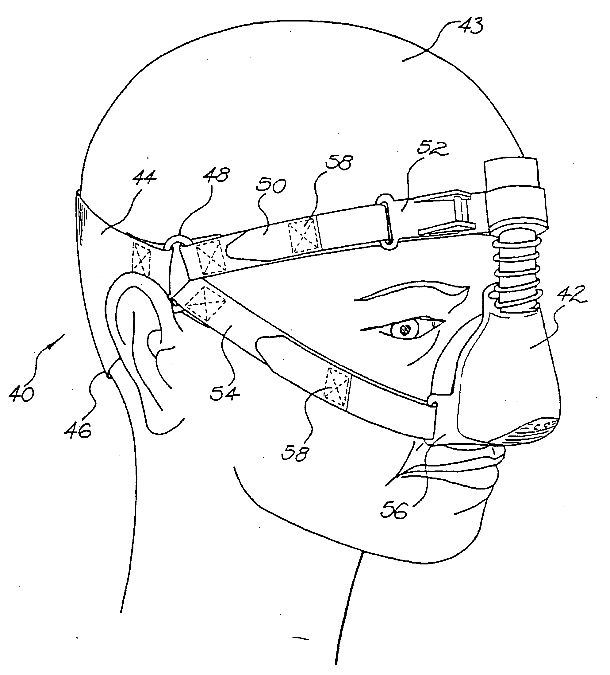 Harness assembly for a nasal mask
