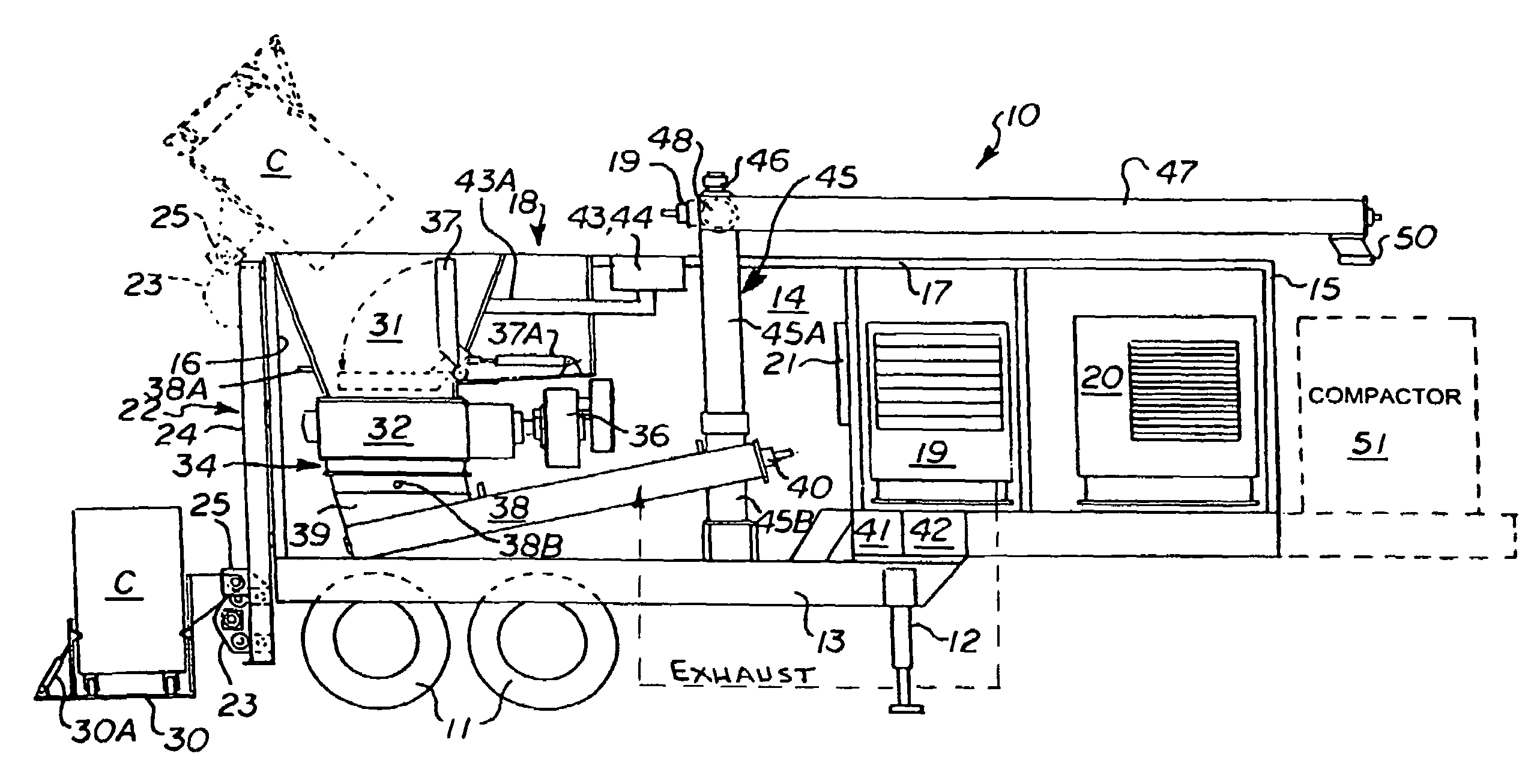 Mobile apparatus and process for treating infectious waste