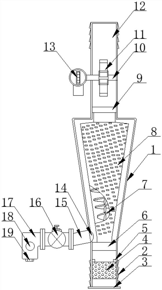 Filtration device for oil production well hot washing liquid