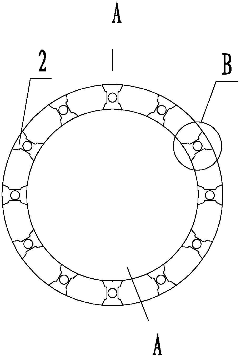 Four-row cylindrical roller bearing for rolling mill