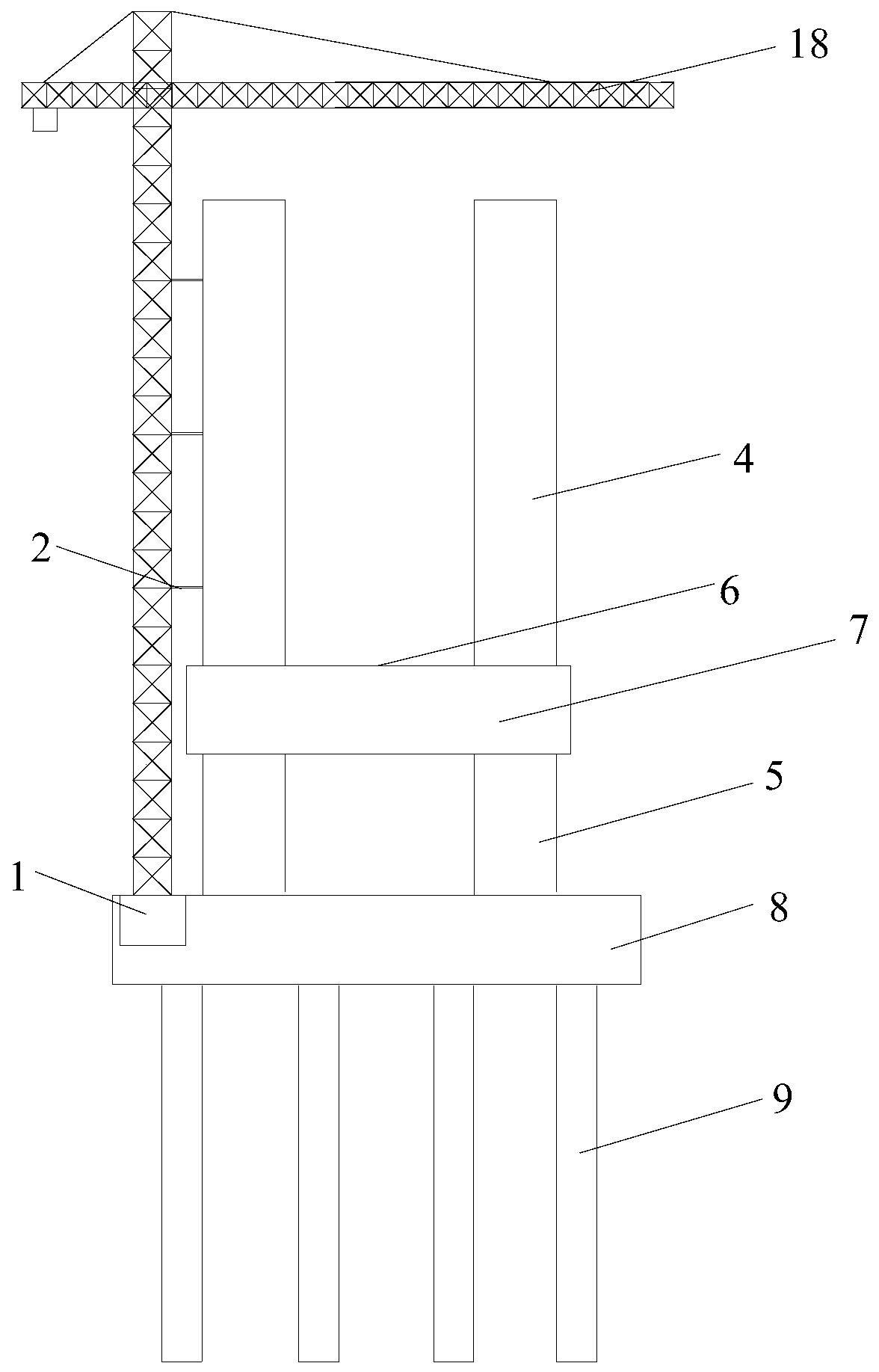 Cast-in-place tower of cable-stayed bridge and construction method of cast-in-place tower