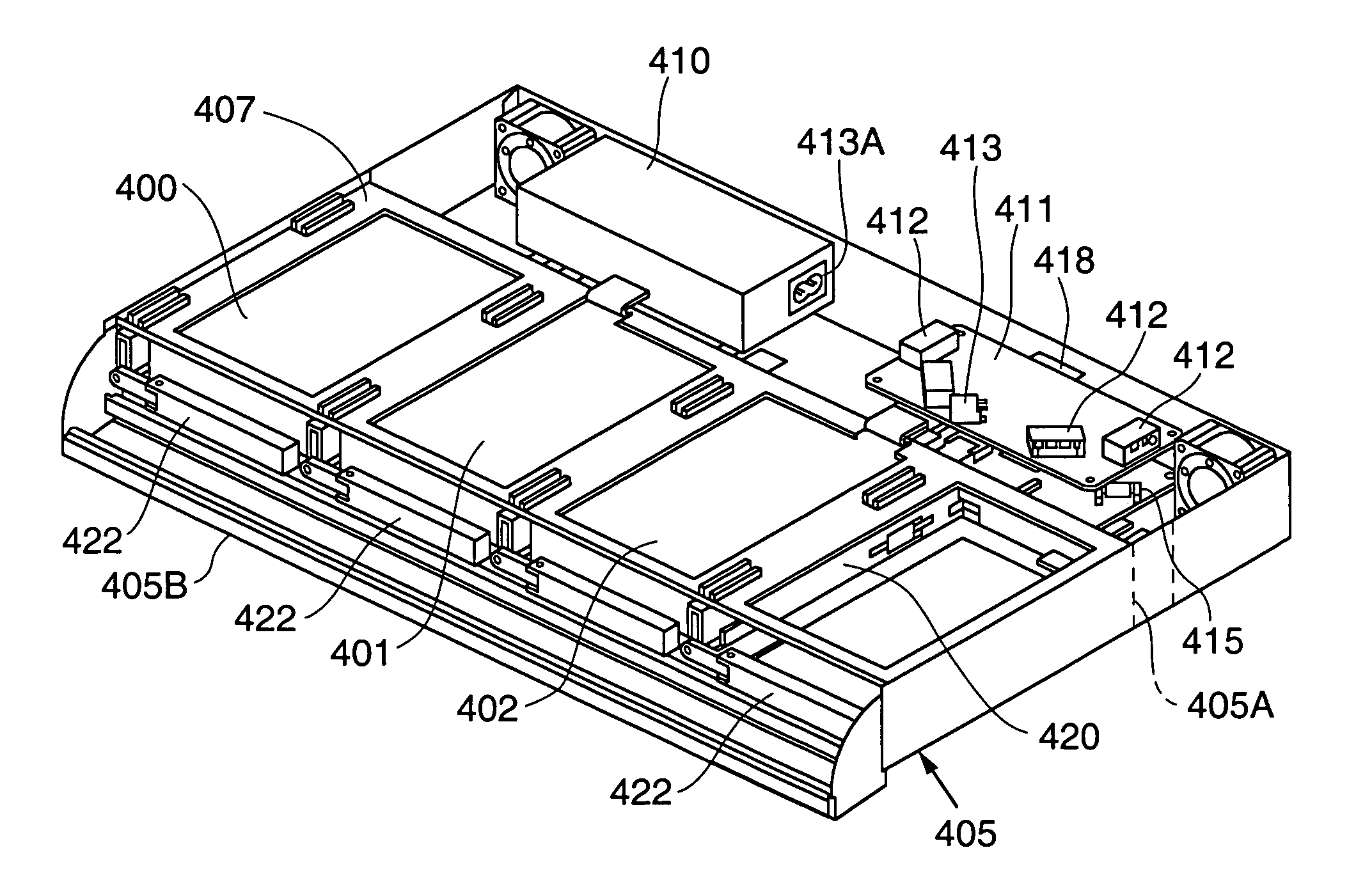 Apparatus for removably securing storage components in an enclosure