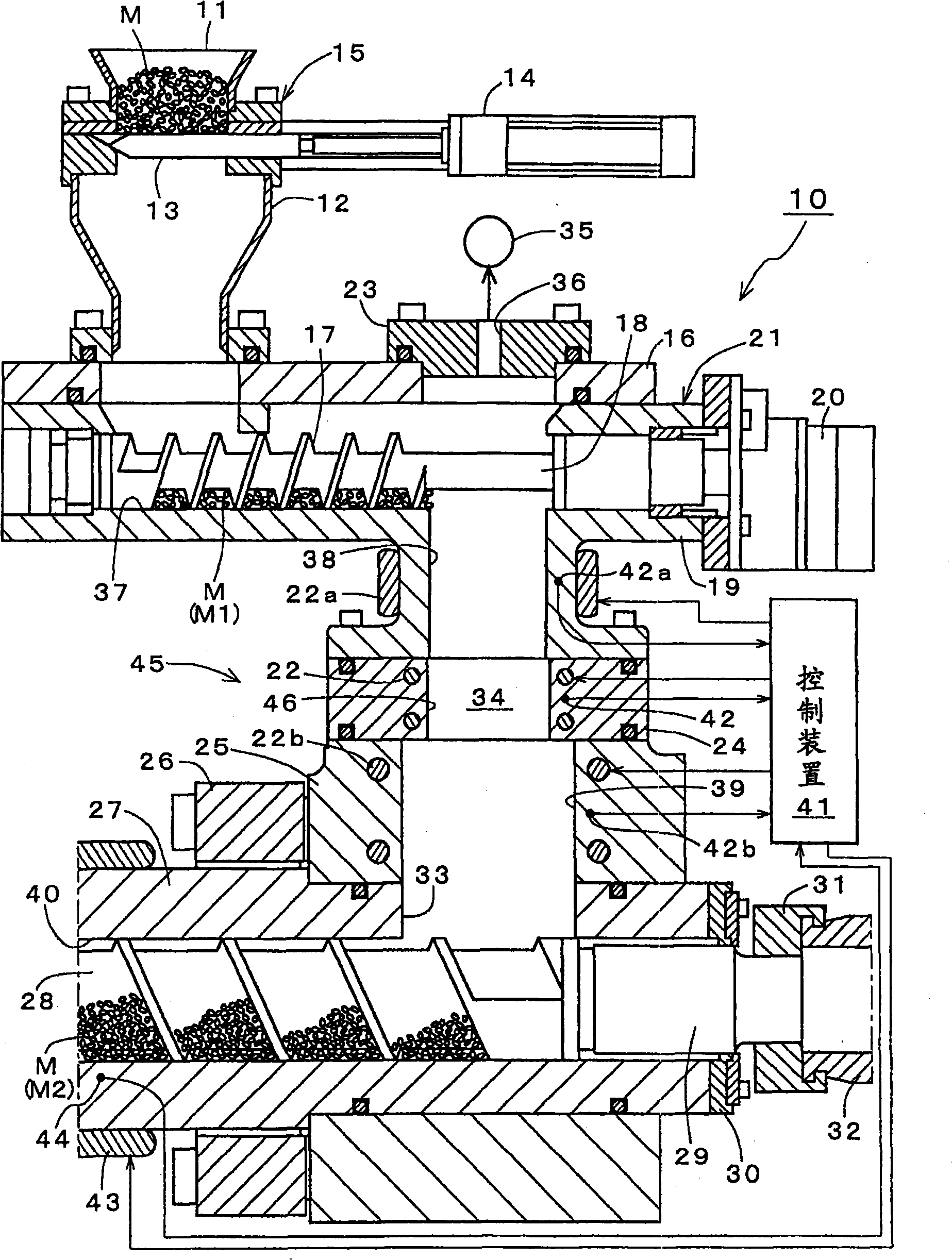 Ehaust device of cartridge heater of injection machine