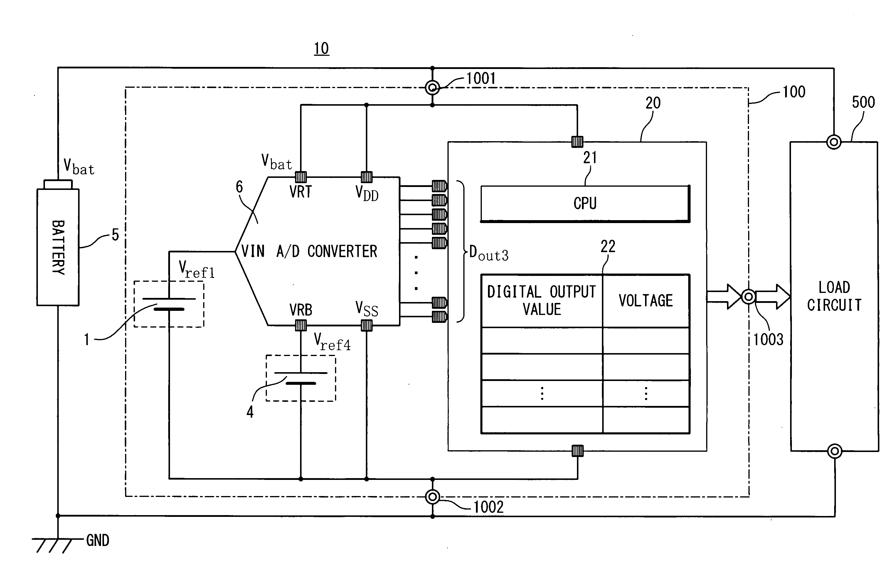 Battery voltage measuring system