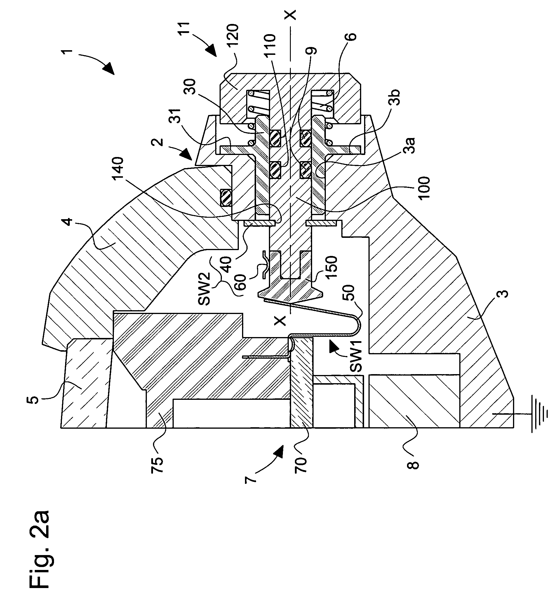 Portable electronic instrument including at least one control member arranged for also transmitting electric signals