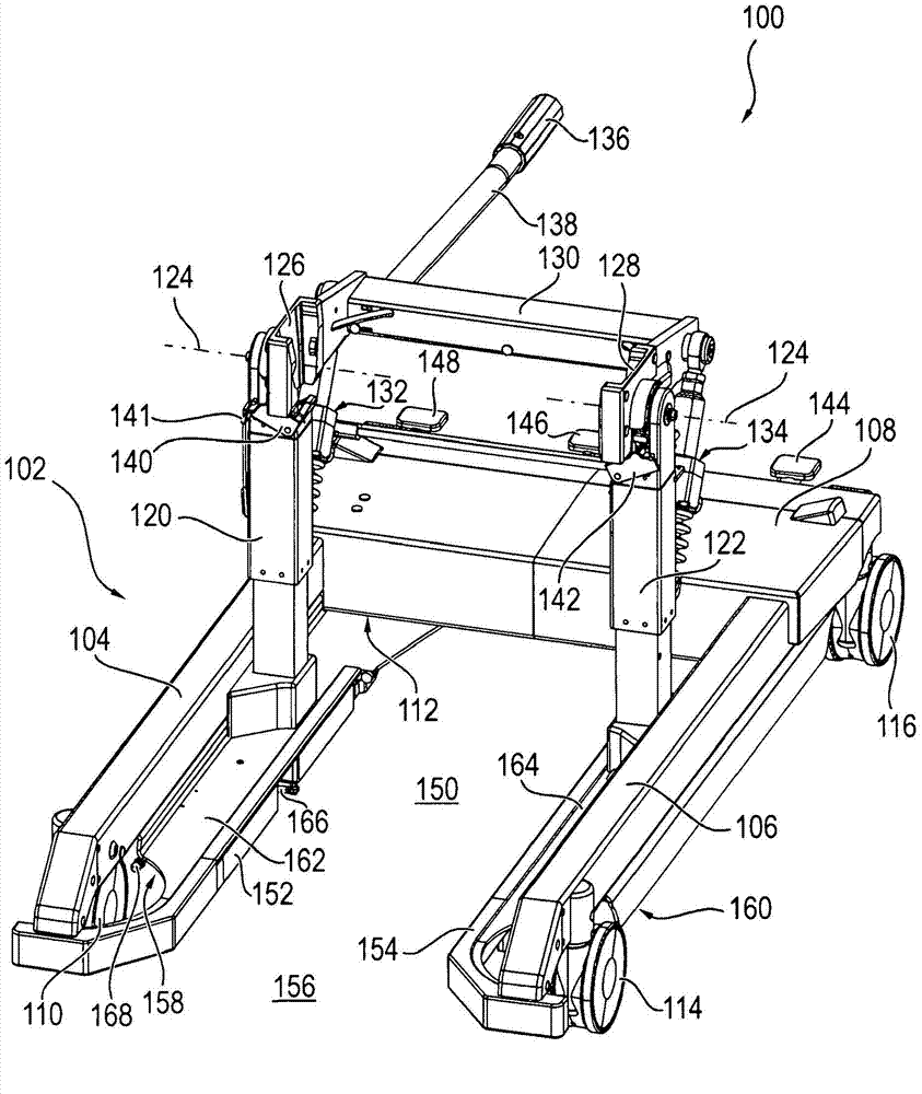 Transport carriage for transport of a patient support and/or an operating table column of an operating table