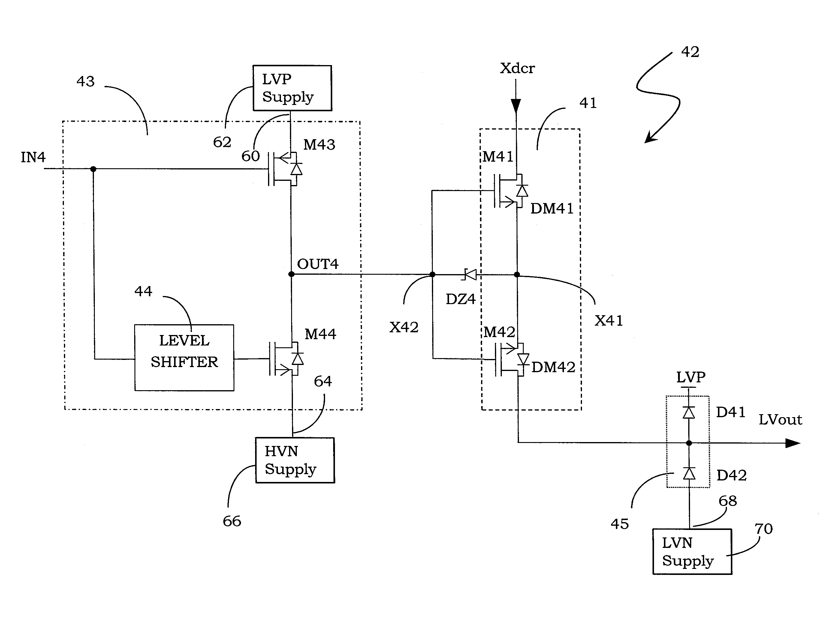 High voltage transmission switch, namely for ultrasound applications