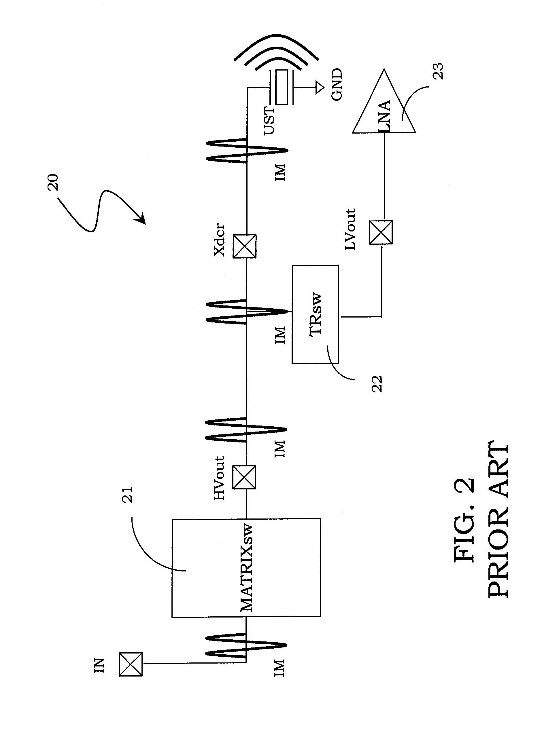 High voltage transmission switch, namely for ultrasound applications