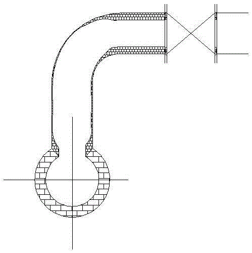 Equipment and method for rapid repair of refractory brick falling off in cross section of blast furnace hot air duct