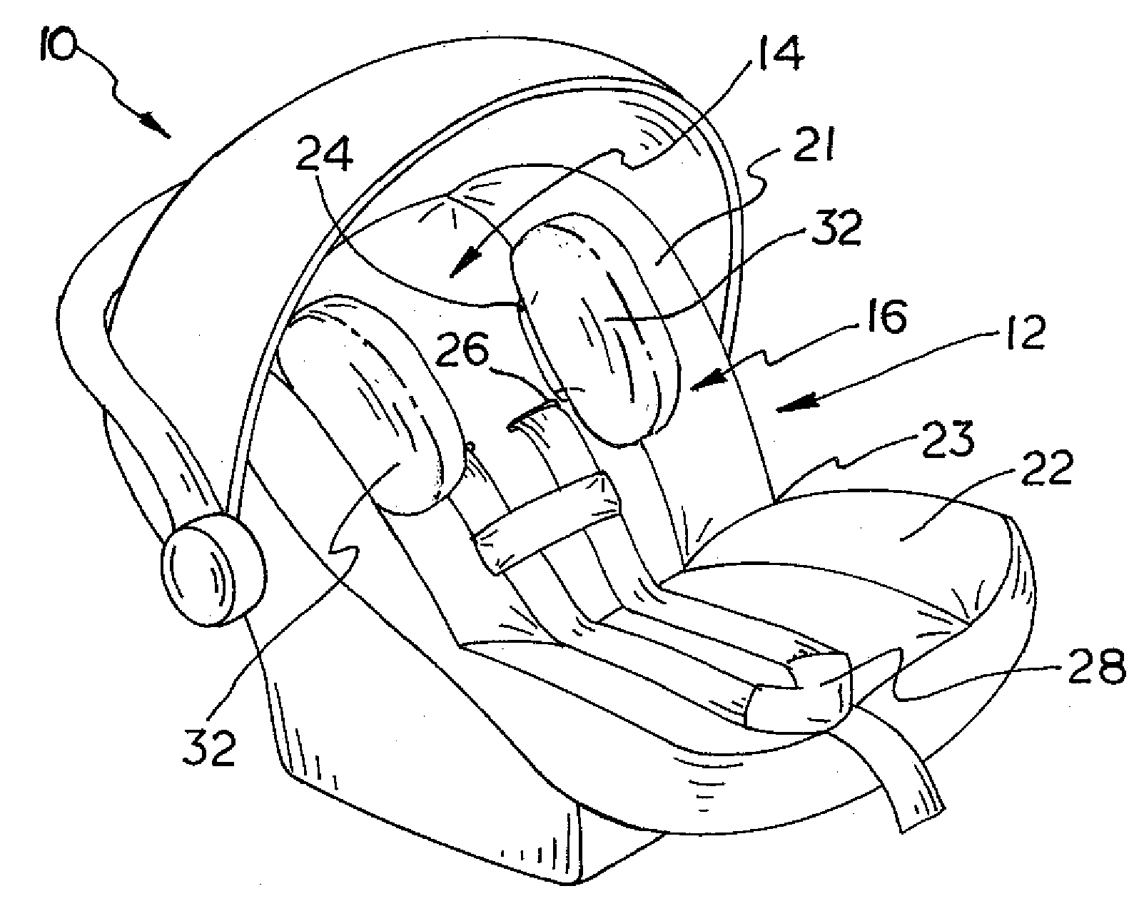 Head Support and Seat Pad Assembly for a Child Seat