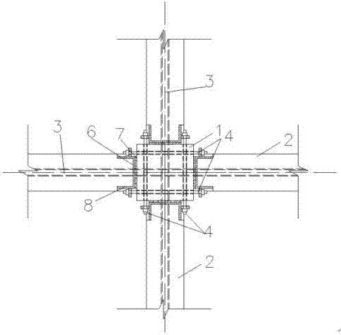 Low-damage self-resetting fabricated concrete two-way frame beam-column joint