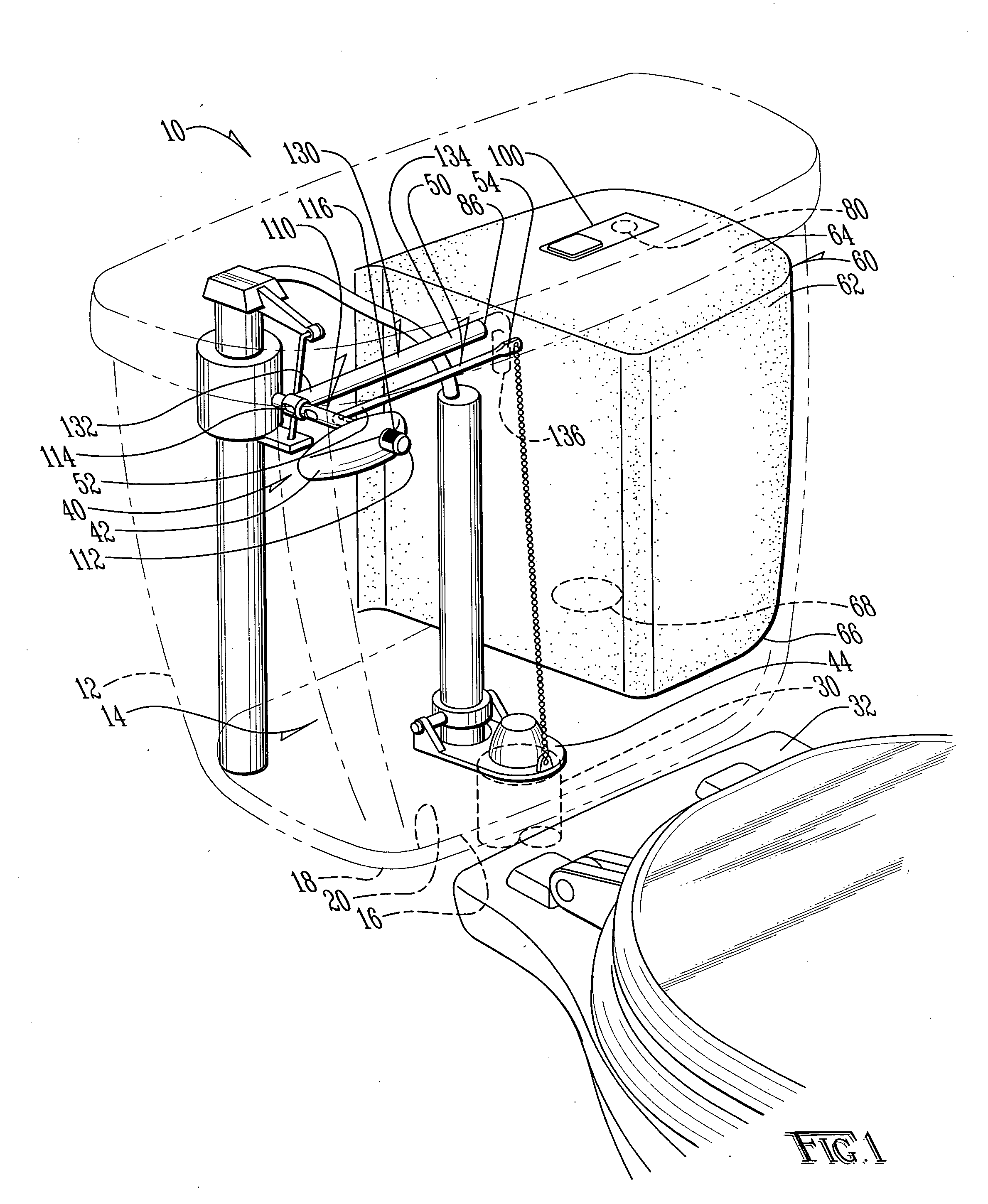 Split tank system for a toilet