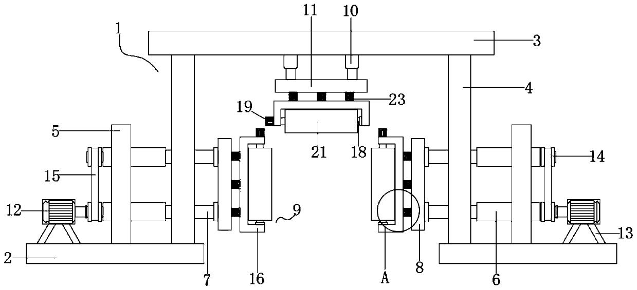 Gantry type cleaning mechanism capable of being transversely fine-adjusted and used for automobile cleaning and use method