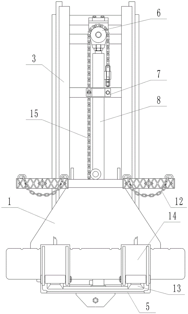 Front fork and portal double-folding device capable of moving forwards and backwards