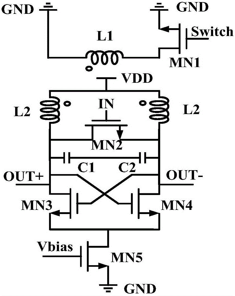 Injection locking frequency divider circuit based on variable inductance value