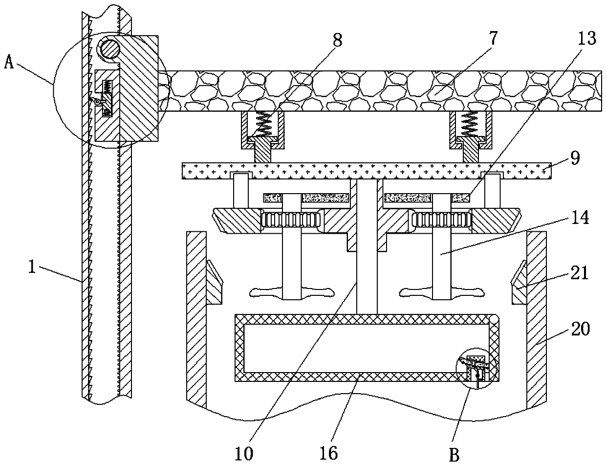 Leather shoe leather dyeing device based on planetary gear transmission principle