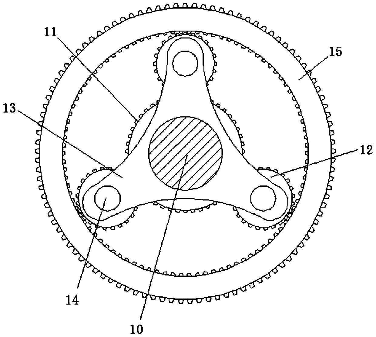 Leather shoe leather dyeing device based on planetary gear transmission principle