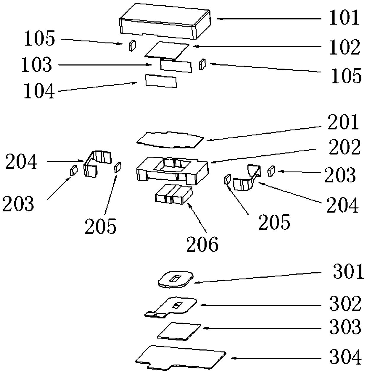 Linear motor based on magnetic damping and solid buffer material damping