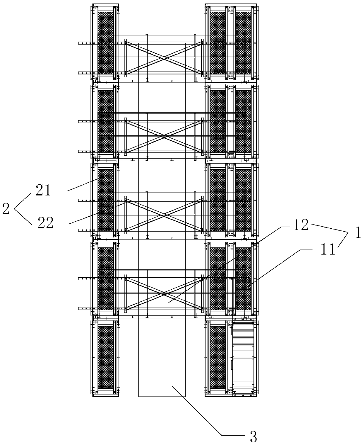 Rectangular column construction operation platform
