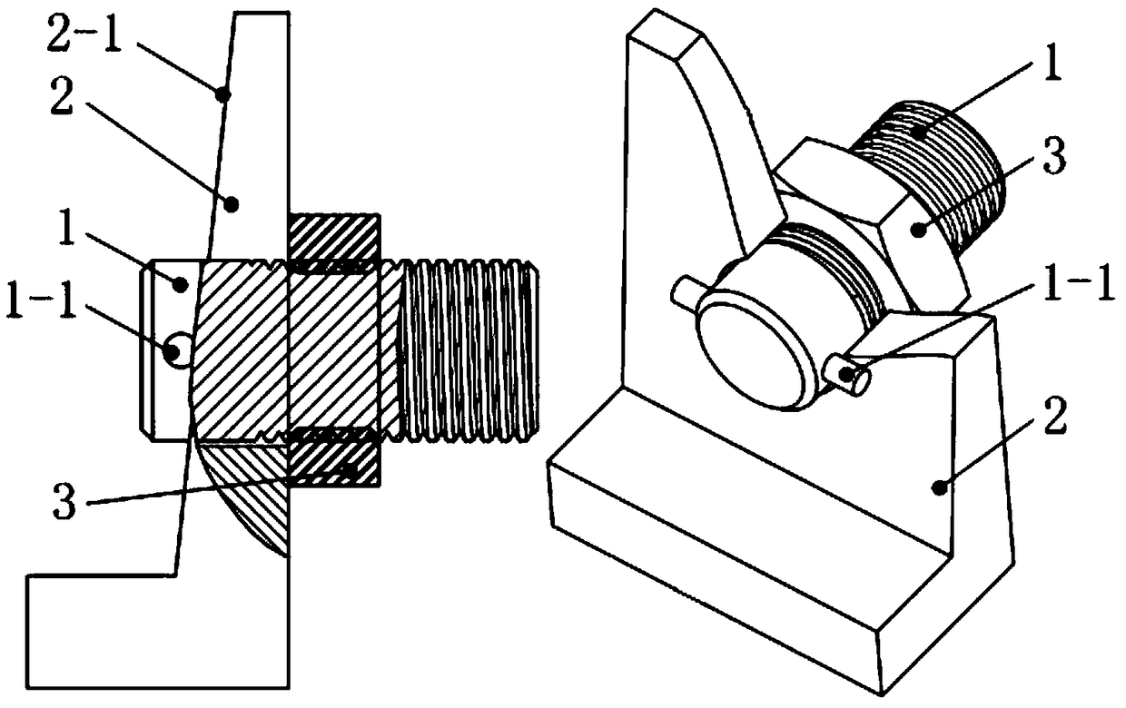 A method for realizing a through-wall joint capable of adapting to the inclination angle of a mounting surface