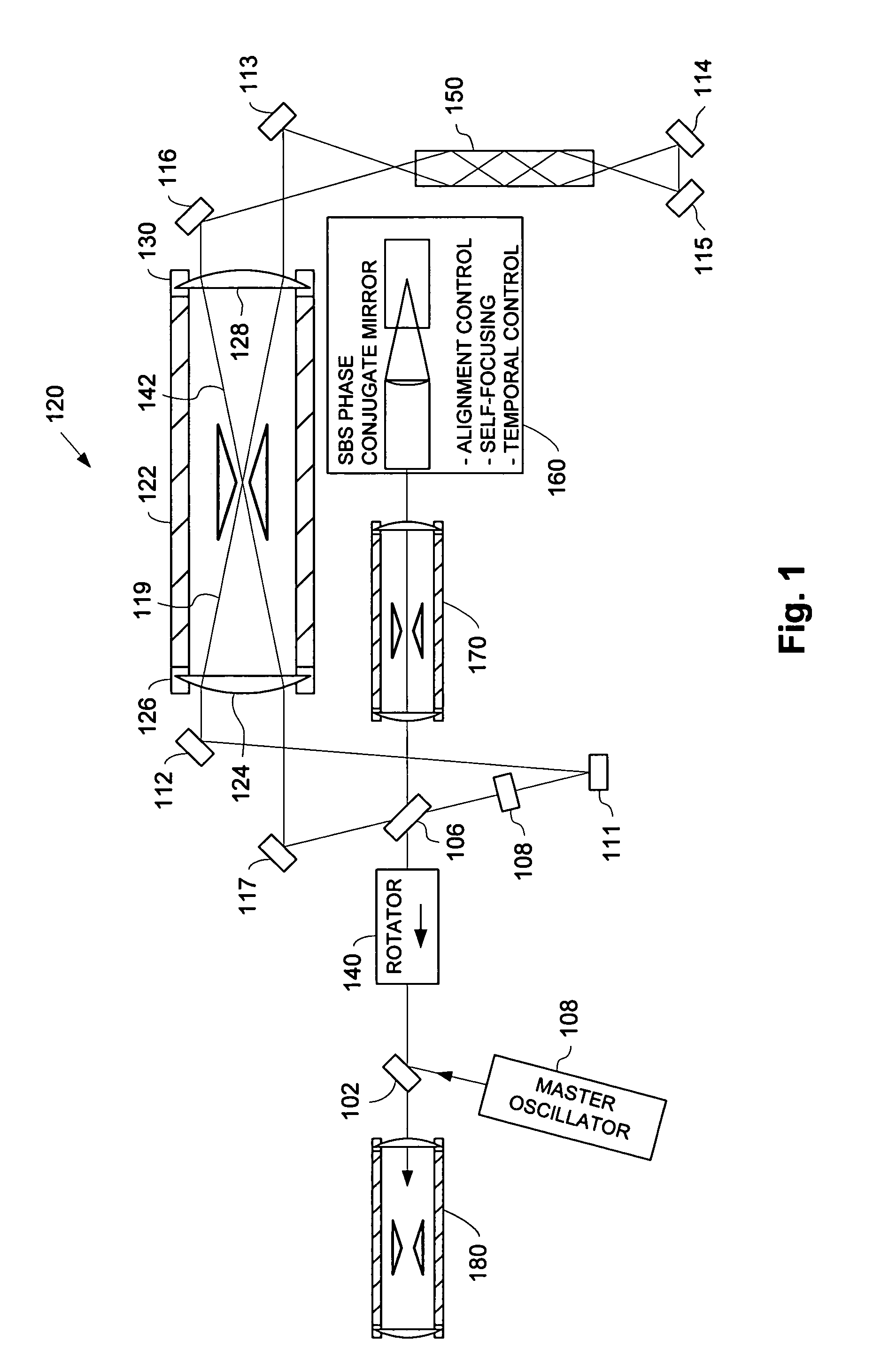 Relay telescope including baffle, and high power laser amplifier utilizing the same