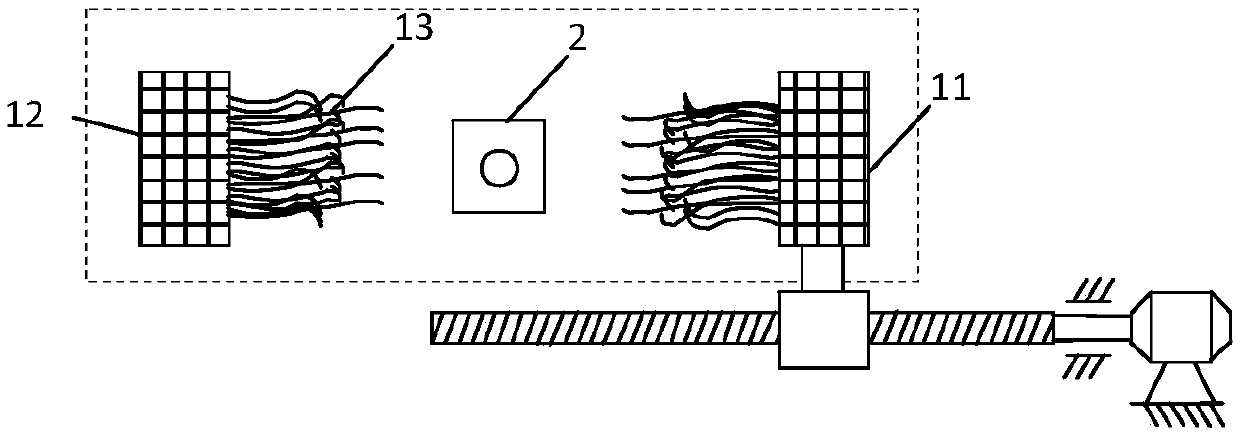 Transmission type measuring device and method of arrangement uniformity and fracture morphology of fiber bundle