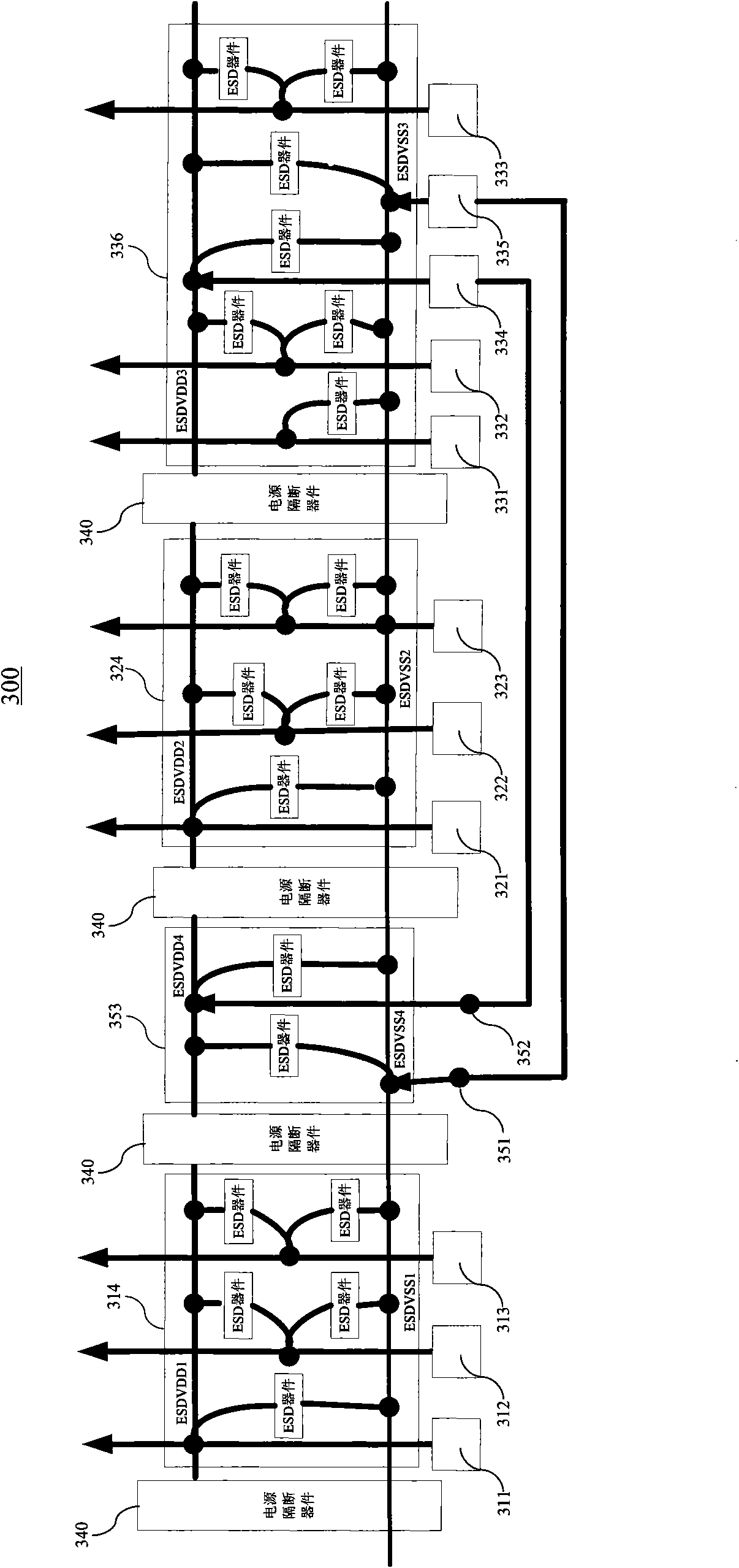 Chip provided with high electrostatic discharge performance