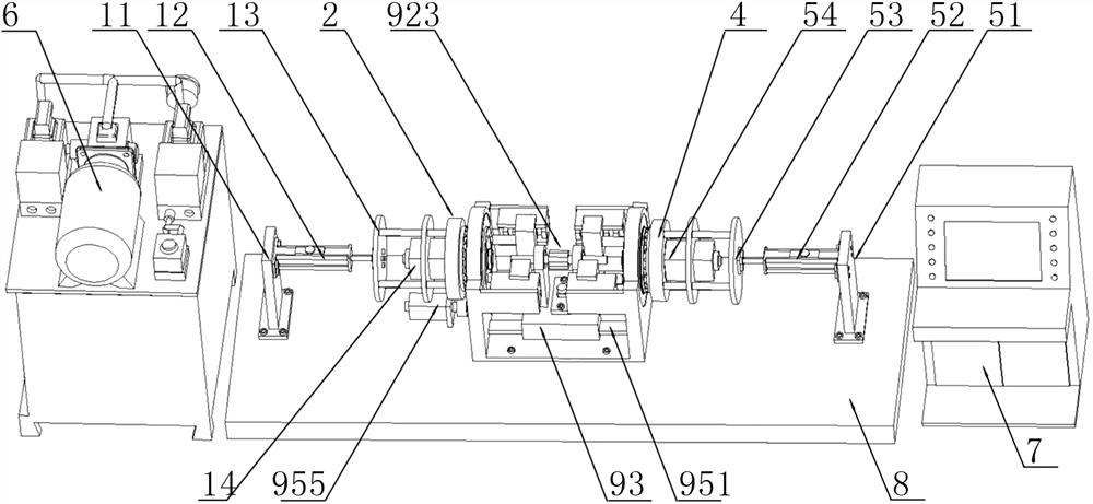 Double triple fluted disc reliability test device and method based on all-condition simulation