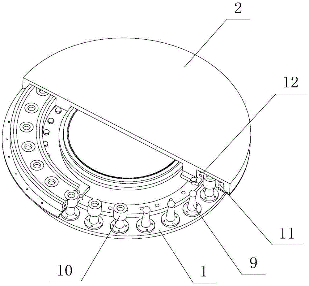 Large-tonnage anti-marine corrosion metal damping and shock-absorbing steel support