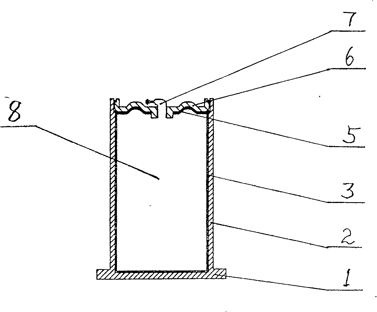 Column-type heat tube and its manufacturing method