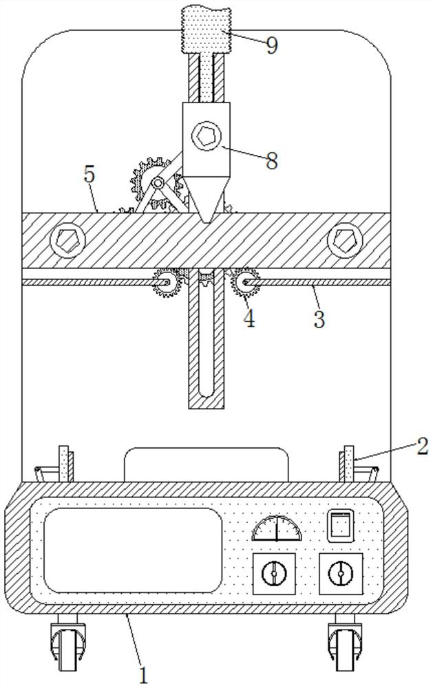 A motherboard dispensing device based on reciprocating motion for quantitative dispensing and synchronous clamping